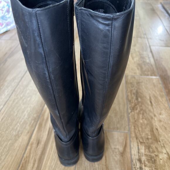 Michael Kors Tall Black Leather Riding Boots Womens Size 5 Zip Designer *Read - Picture 8 of 12